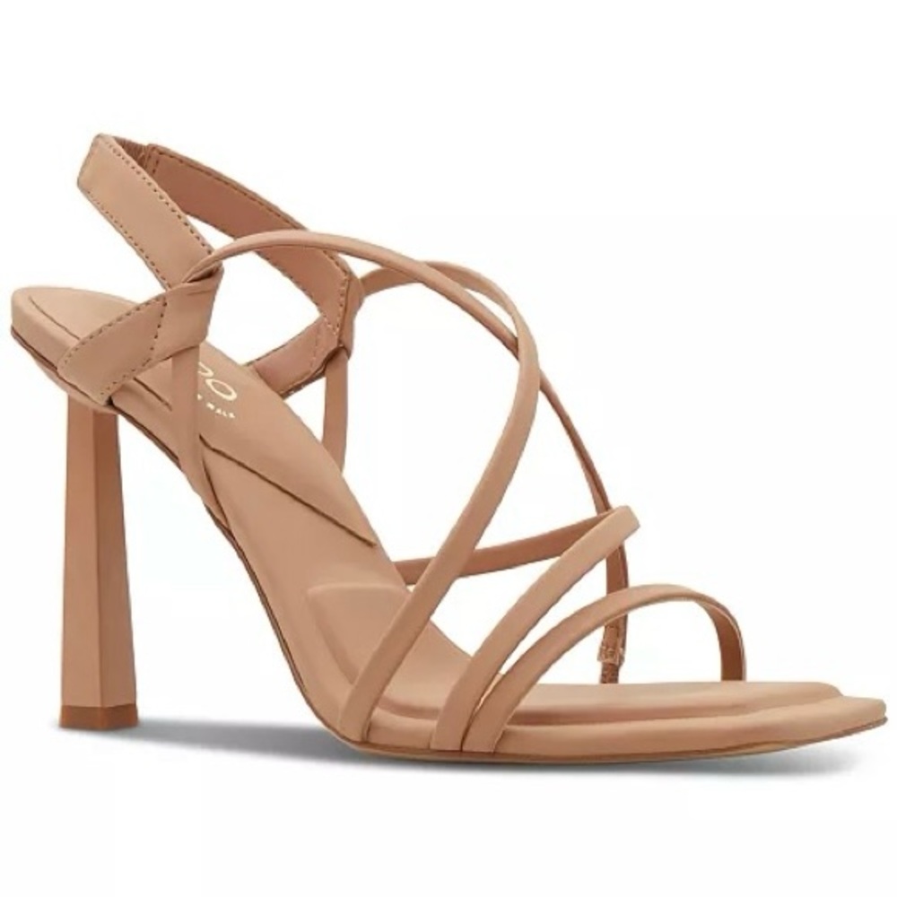 NEW IN BOX: ALDO Amilia Beige Nude Strappy Heels | Size US 6.5